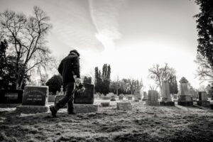 Cimetière enterrement après cérémonie